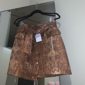 Pleather Snakeskin Mini Skirt